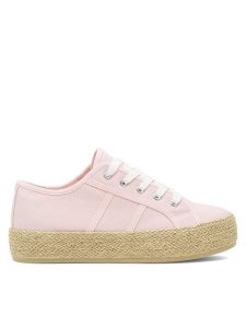 DeeZee Espadryle WSS21067-01 Różowy. Czerwone espadryle DeeZee, bez wzorów, z materiału, bez obcasa. Za 69,99 zł.