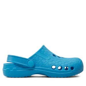 Klapki Dry Walker. Niebieskie klapki Dry Walker, bez wzorów, bez obcasa. Za 59,99 zł.
