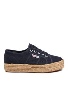 Superga Espadryle 2730 Cotropew S00CF20 Granatowy. Niebieskie espadryle Superga, bez wzorów, z materiału, bez obcasa. Za 199,99 zł.