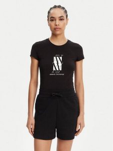 Armani Exchange T-Shirt XW000511 AF11929 UC001 Czarny Slim Fit. Czarne t-shirty Armani Exchange, m, bez wzorów, z bawełny, bez kołnierzyka, bez ramiączek. Za 149,99 zł.