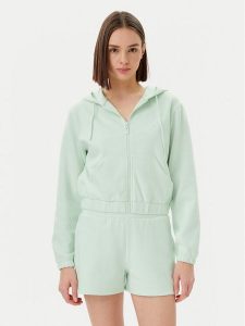 Guess Bluza V5RQ20 KC3D2 Zielony Regular Fit. Zielone bluzy Guess, xxs, z aplikacjami, z bawełny, bez kaptura. Za 199,99 zł.