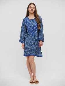 BLE Tunika w kolorze niebieskim rozmiar: M/L. Niebieskie tuniki BLE, na co dzień, l, bez wzorów, bez kołnierzyka, bez ramiączek. Za 118,56 zł.