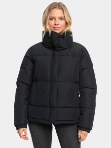 Roxy Kurtka puchowa Winter Rebel Jk Otlr ERJJK03556 Czarny Regular Fit. Czarne kurtki Roxy, m, bez wzorów, z puchu, bez kaptura. Za 529,99 zł.