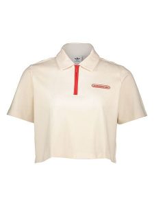 Adidas Koszulka polo w kolorze beżowym rozmiar: 34. Brązowe bluzki ADIDAS, bez wzorów, bez kołnierzyka, bez ramiączek. Za 61,46 zł.