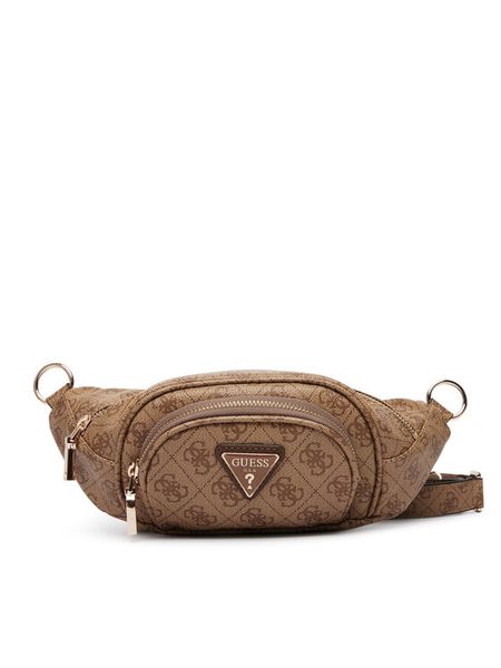 Guess Nerka Latona Travel TWHB92 11080 Brązowy. Brązowe nerki i saszetki Guess, z aplikacjami, ze skóry, bez dodatków. Za 609,99 zł.