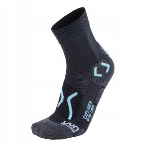 Skarpety trekkingowe damskie Uyn Explorer Outdoor Socks. Czarne skarpetki UYN, bez wzorów. Za 79,99 zł.