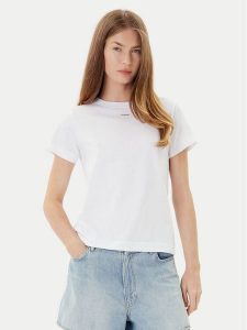 PINKO T-Shirt Basico 100373 A2RE Biały Regular Fit. Białe t-shirty Pinko, xl, bez wzorów, z bawełny, bez kołnierzyka, bez ramiączek. Za 269,99 zł.
