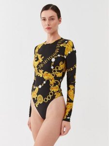 Versace Jeans Couture Body 75HAM221 Czarny Slim Fit. Czarne body i gorsety Versace Jeans Couture, bez wzorów, z jeansu. Za 479,99 zł.