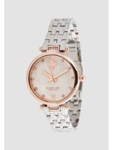 U.S. Polo Assn. Zegarek kwarcowy w kolorze srebrno-różowozłoto-białym rozmiar: onesize. Szare, analogowe zegarki U.S. Polo Assn. Za 217,99 zł.