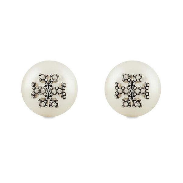 Kolczyki Tory Burch. Białe kolczyki Tory Burch. Za 329,99 zł.