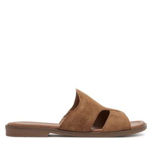 Klapki Lasocki. Brązowe klapki Lasocki, bez wzorów, bez obcasa. Za 149,99 zł.