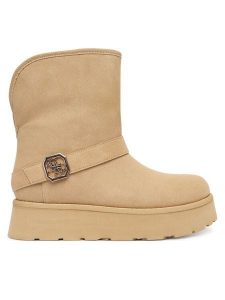 Guess Śniegowce FLFDOL ESU10 Beżowy. Brązowe buty zimowe Guess, z materiału, bez obcasa, bez zapięcia. Za 419,99 zł.