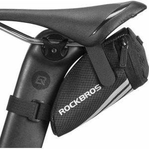 Sakwa pod siodełko rowerowe Rockbros C28-1 (0,6l). Czarne torebki klasyczne ROCKBROS, bez wzorów, bez dodatków. Za 42,00 zł.
