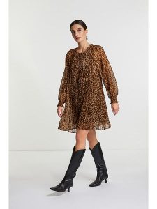 Rich & Royal Sukienka w kolorze brązowo-czarnym rozmiar: 38. Brązowe sukienki Rich & Royal, bez wzorów, bez kołnierzyka, bez ramiączek, mini. Za 171,28 zł.