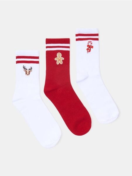 Prążkowane skarpetki 3 pack - wielobarwny. Skarpetki Sinsay, bez wzorów, prążkowane. Za 15,99 zł.