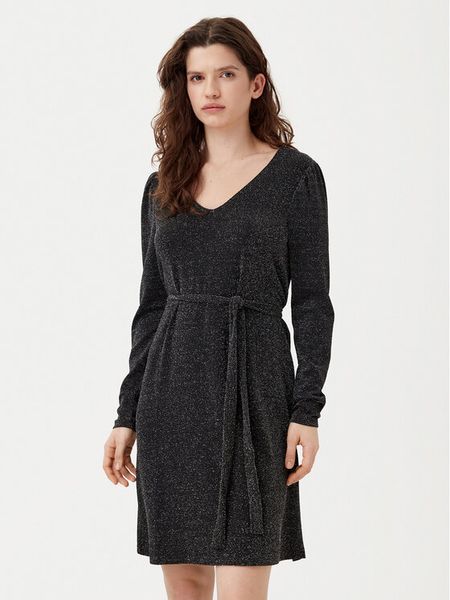 Vila Sukienka dzianinowa Eleina 14100741 Czarny Regular Fit. Czarne kombinezony Vila, l, bez wzorów, z dzianiny, bez kołnierzyka, bez ramiączek. Za 109,99 zł.