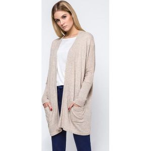 Kardigan w kolorze beżowym. Kardigany marki Far Far Fashion. W wyprzedaży za 149,95 zł.
