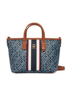 Tommy Hilfiger Torebka Th Monoplay Mini Tote Stripe Le AW0AW18389 Niebieski. Niebieskie torebki klasyczne TOMMY HILFIGER, bez wzorów, ze skóry, bez dodatków. Za 649,99 zł.