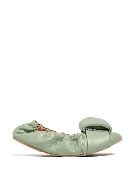 Loft37 Skórzane baleriny w kolorze zielonym rozmiar: 39. Zielone balerinki Loft37, bez wzorów, bez obcasa, bez zapięcia. Za 319,88 zł.