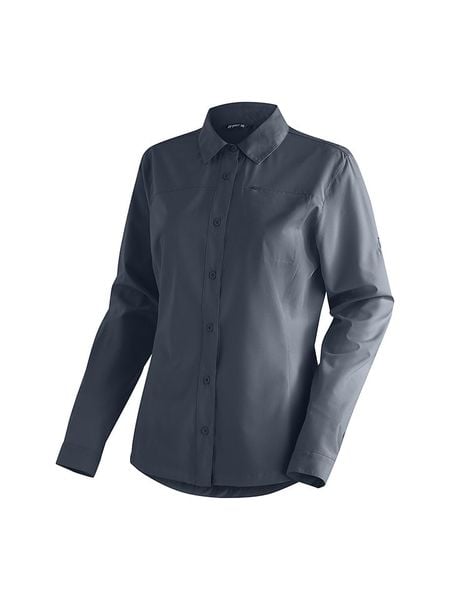 Maier Sports Koszula funkcyjna w kolorze granatowym rozmiar: 40. Niebieskie koszule Maier Sports, bez wzorów, z materiału, bez kołnierzyka, bez ramiączek. Za 166,10 zł.