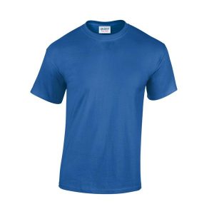 Ciężka Bawełniana Koszulka Unisex Dla Dorosłych. Niebieskie bluzki GILDAN, xl, bez wzorów, z bawełny, sportowe, bez kołnierzyka, bez ramiączek. Za 37,99 zł.