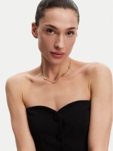 Guess Naszyjnik JUBN05 182JW Złoty. Żółte naszyjniki Guess, metalowe. Za 169,99 zł.