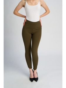 Marks & Spencer Legginsy w kolorze khaki rozmiar: 38. Brązowe legginsy Marks & Spencer, bez wzorów, z podwyższonym stanem. Za 87,81 zł.
