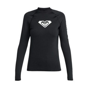 Koszulka do pływania damska ROXY Whole Hearted. Czarne bikini Roxy, bez wzorów, z elastanu. Za 149,99 zł.