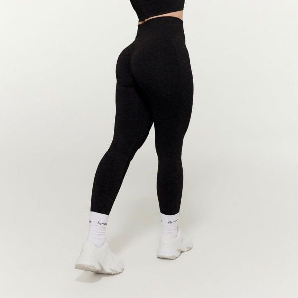 Legginsy damskie fitness bezszwowe FLO. Szare legginsy GYMBEAM, bez wzorów, z elastanu. Za 106,90 zł.