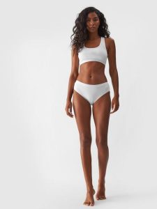 4F Bielizna figi (2-pack) damskie - białe XS. Biała figi 4f, bez wzorów, z bawełny. W wyprzedaży za 29,99 zł.