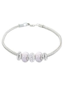 CHARM'S Srebrna bransoletka z charmsami rozmiar: onesize. Szare bransoletki CHARM'S, z kryształem, srebrne. Za 341,95 zł.