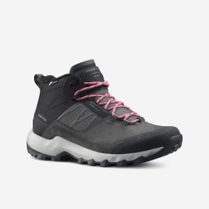 Buty turystyczne damskie Quechua MH500 Mid wodoodporne. Brązowe buty trekkingowe QUECHUA, z kauczuku, bez zapięcia. Za 329,99 zł.
