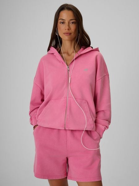 4F Bluza dresowa oversize z kapturem damska - różowa S. Czerwone bluzy 4f, na lato, s, bez wzorów, z dresówki, z kapturem. W wyprzedaży za 169,99 zł.