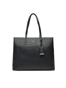 Calvin Klein Torebka Ck Must Medium Shopper_Caviar K60K613086 Czarny. Czarne torebki klasyczne Calvin Klein, bez wzorów, ze skóry, bez dodatków. Za 349,99 zł.