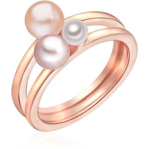Lulu & Jane Srebro wysokiej pr óby Perła hodowlana słodkowodna Pierścionki 1 ct Damski. Białe pierścionki Lulu & Jane, z perłą, pozłacane. Za 459,99 zł.