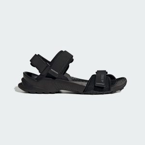 Sandały Terrex Hydroterra. Czarne buty trekkingowe ADIDAS, bez wzorów, bez obcasa, bez zapięcia. Za 239,00 zł.