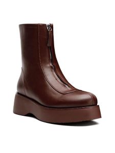 Jenny Fairy Botki HZ030201-01 Bordowy. Czerwone botki Jenny Fairy, bez wzorów, ze skóry, bez obcasa, na płaskiej podeszwie, bez zapięcia. Za 159,99 zł.