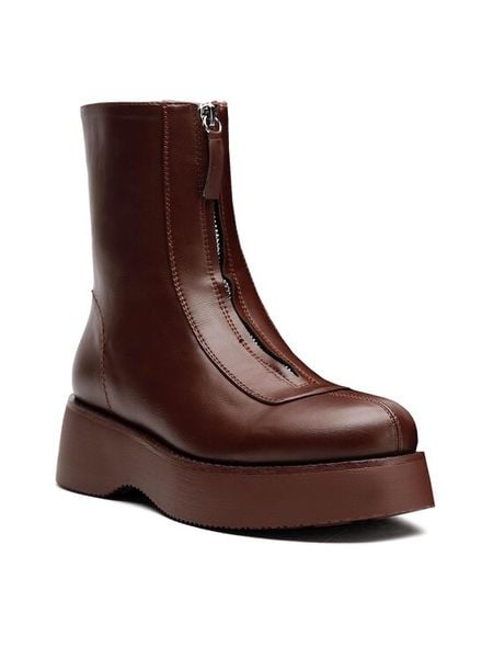 Jenny Fairy Botki HZ030201-01 Bordowy. Czerwone botki Jenny Fairy, bez wzorów, ze skóry, bez obcasa, na płaskiej podeszwie, bez zapięcia. Za 159,99 zł.