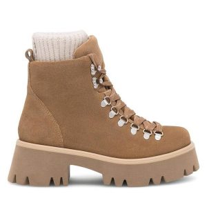 Trapery Lasocki. Brązowe buty zimowe Lasocki, bez obcasa, bez zapięcia. Za 329,99 zł.