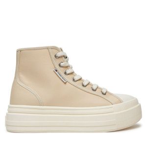 Trampki Tommy Jeans. Brązowe trampki Tommy Jeans, bez wzorów, z jeansu, bez zapięcia. Za 279,99 zł.