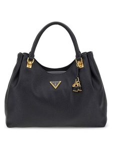 Guess Torebka w kolorze czarnym - 37 x 23 x 12 cm rozmiar: onesize. Czarne torebki klasyczne Guess, z aplikacjami, z materiału, przez ramię, bez dodatków. Za 568,45 zł.
