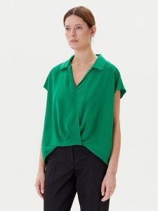 Calvin Klein Bluzka LV044C199G Zielony Regular Fit. Zielone bluzki Calvin Klein, xs, bez wzorów, z syntetyku, bez kołnierzyka, bez ramiączek. Za 239,99 zł.