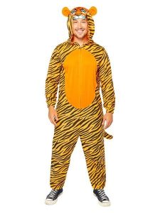 Amscan Kombinezon kostiumowy "Tiger" w kolorze pomarańczowym rozmiar: M/L. Pomarańczowe kombinezony Amscan, l, z aplikacjami, bez kołnierzyka, bez ramiączek. Za 104,99 zł.