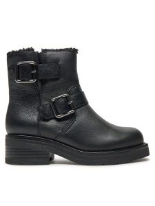 Clarks Botki Rebelle Buckle 26178891 Czarny. Czarne botki Clarks, bez wzorów, ze skóry, bez obcasa, na płaskiej podeszwie, bez zapięcia. Za 519,99 zł.