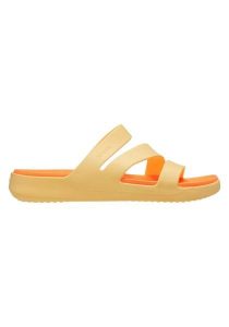 Klapki Dla Dorosłych Crocs Getaway Strappy Sandal. Brązowe klapki Crocs, bez wzorów, z materiału, bez obcasa. Za 159,99 zł.