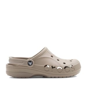 Klapki Crocs. Brązowe klapki Crocs, bez wzorów, bez obcasa. Za 199,99 zł.