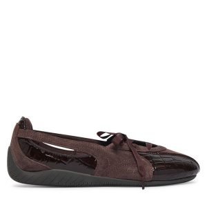 Baleriny Puma. Brązowe balerinki Puma, bez wzorów, bez obcasa, bez zapięcia. Za 399,99 zł.