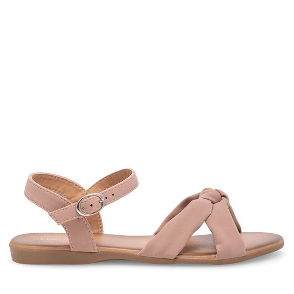 Sandały Clara Barson. Czerwone sandały Clara Barson, bez wzorów, bez obcasa, na płaskiej podeszwie, bez zapięcia. Za 79,99 zł.