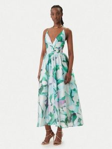 Bardot Sukienka koktajlowa Arletha Halter 59963DB1 Zielony Regular Fit. Zielone sukienki Bardot, bez wzorów, z syntetyku, wizytowe, bez kołnierzyka, bez ramiączek. Za 621,99 zł.