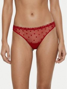 Guess Figi klasyczne O6RE05 KC600 Czerwony. Czerwone figi Guess, z aplikacjami, z syntetyku. Za 159,99 zł.